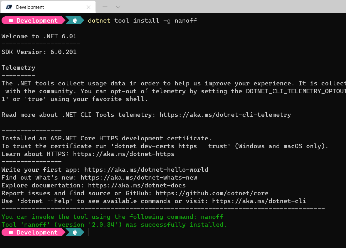 Install nanoff
